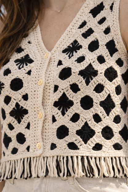 Gilet crochet sans manche Lou