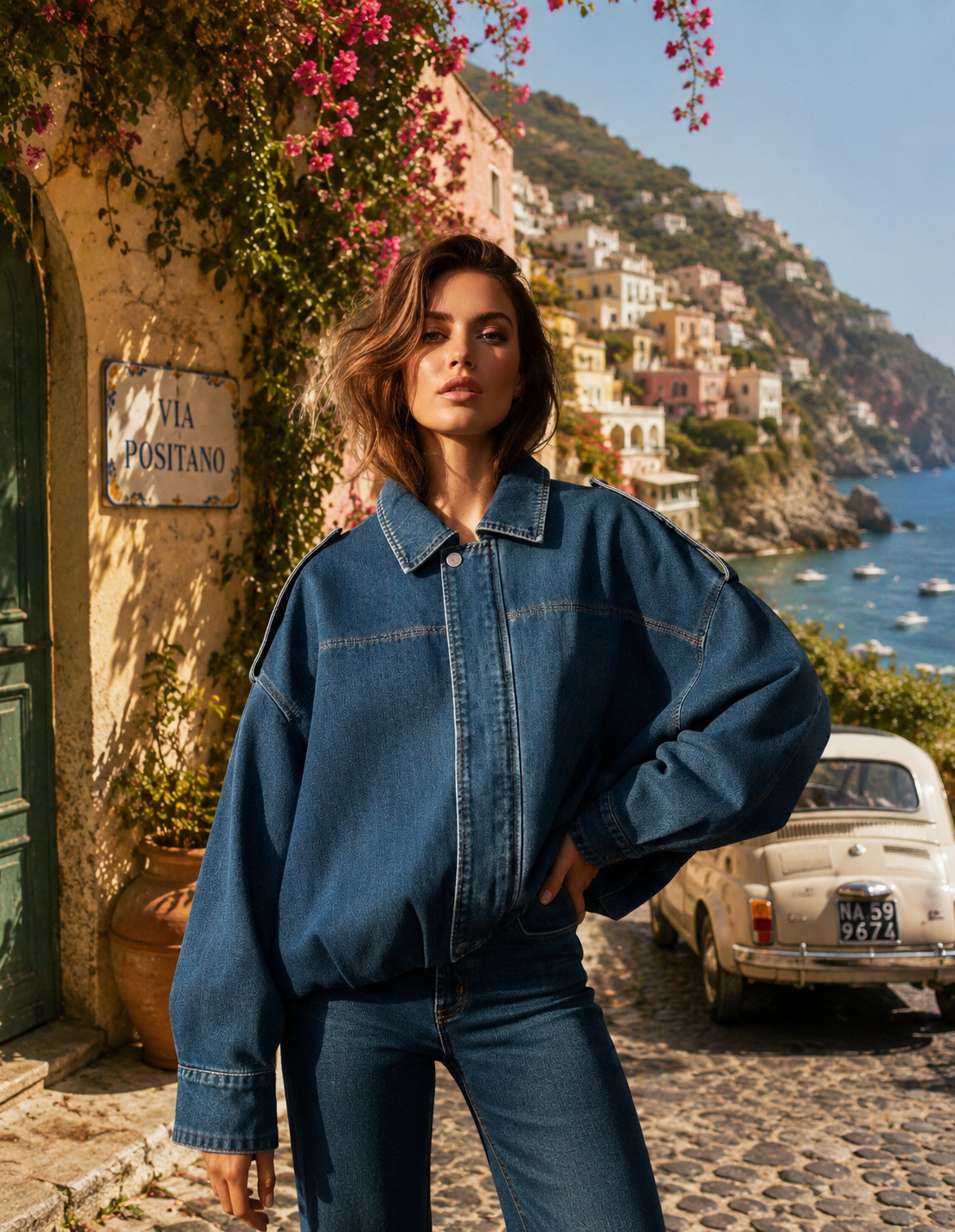 Veste jean Lucia effet ballon