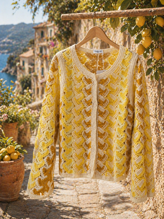 Gilet crochet jaune Lisa